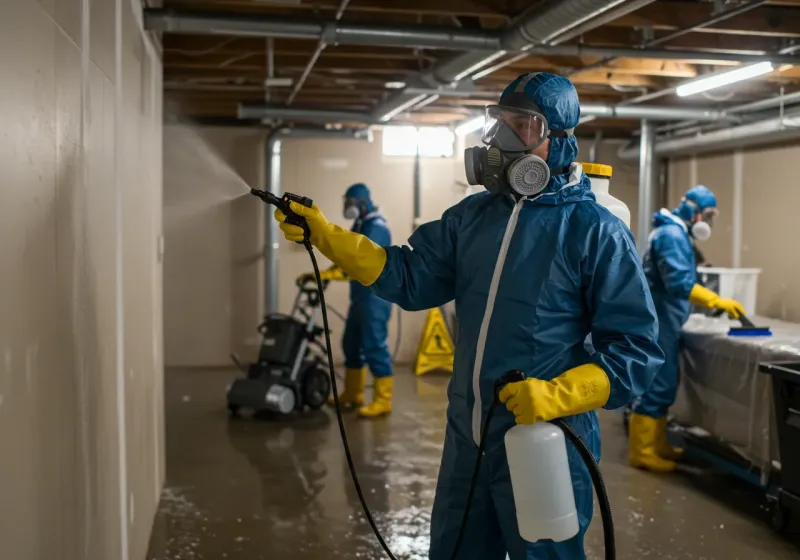 Basement Sanitization and Antimicrobial Treatment process in Dalton Gardens, ID